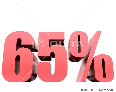 sixty five  percent 65% symbol .3d rendering 48095556