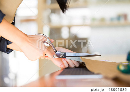裁縫をする女性の手元 48095886