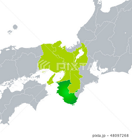 近畿地方2府4県の地図イラストを無料ダウンロード