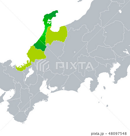 石川県地図と北陸地方のイラスト素材 48097548 Pixta