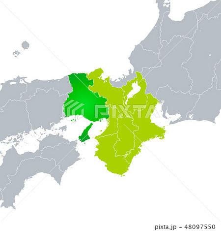 近畿地方2府4県の地図イラストを無料ダウンロード