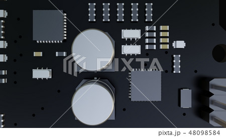 Closeup of electronic circuit board 48098584