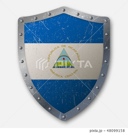Old Shield with Flag Old Shield with Flag 48099158