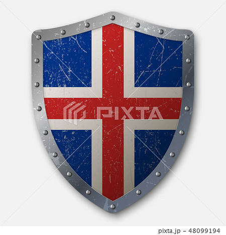 Old Shield with Flag Old Shield with Flag 48099194