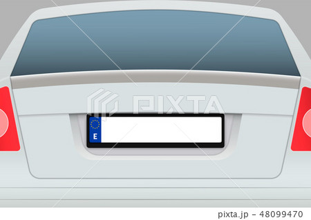 Car Back View with number plate. 48099470