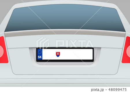 Car Back View with number plate. 48099475