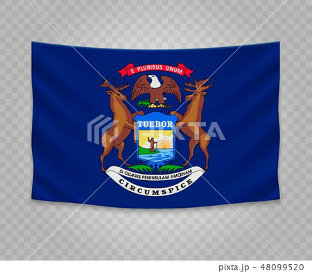 Realistic hanging flag 48099520