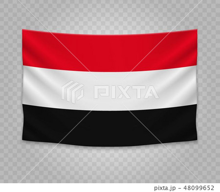 Realistic hanging flag 48099652