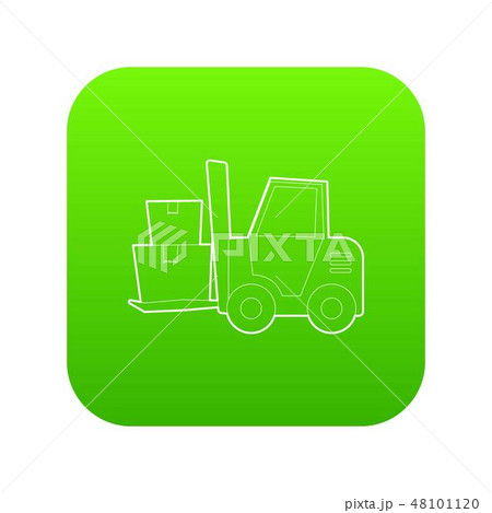 Forklift icon green vector 48101120