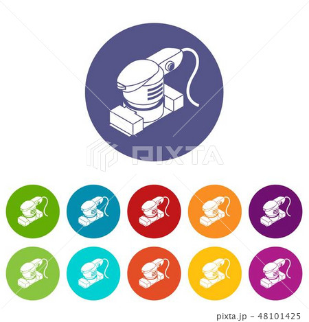 Sheet sander icons set vector color Sheet sander icons set vector color 48101425