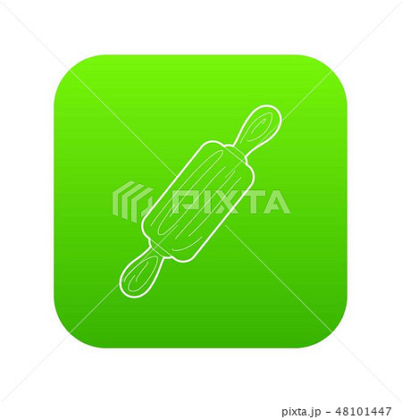 Rolling pin icon green vector 48101447