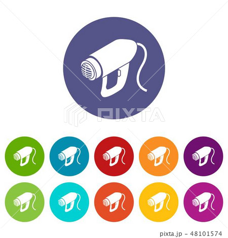 Heat power tool icons set vector color Heat power tool icons set vector color 48101574