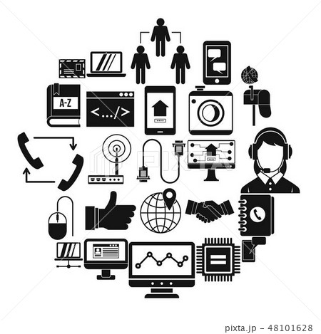 Discussion icons set, simple style Discussion icons set, simple style 48101628