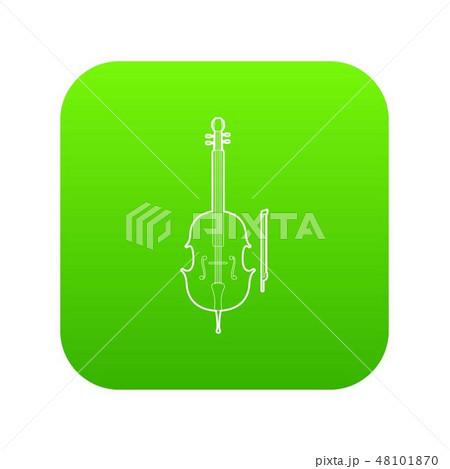 Violin icon green vector 48101870
