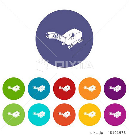 Mine band tractor icons set vector color 48101978