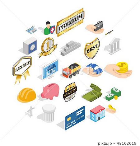 Corporate ethics icons set, isometric style Corporate ethics icons set, isometric style 48102019
