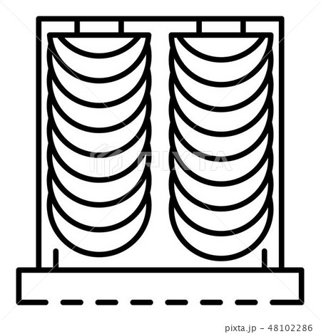 Velvet curtain icon, outline style Velvet curtain icon, outline style 48102286