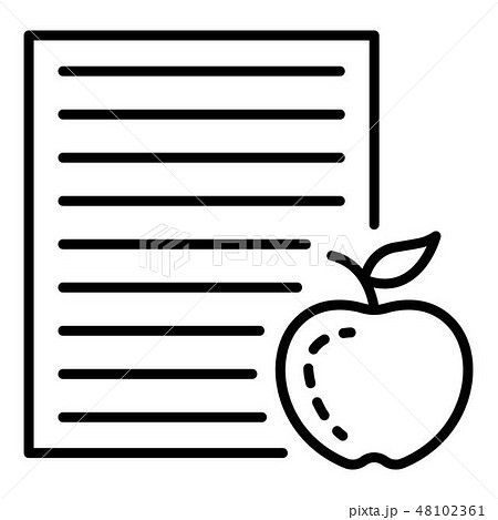 Homework paper apple icon, outline style 48102361