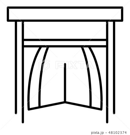 Modern window drapery icon, outline style 48102374