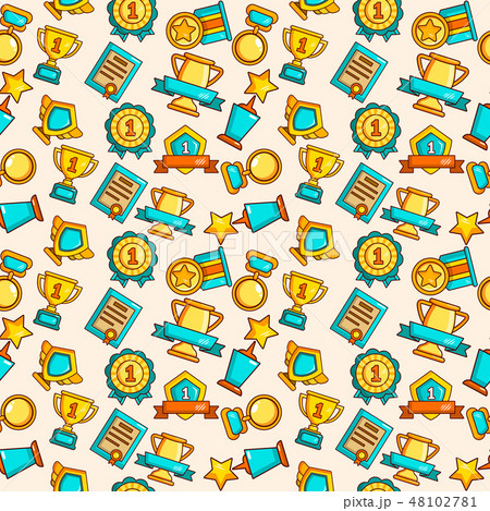 Win pattern seamless, cartoon style 48102781