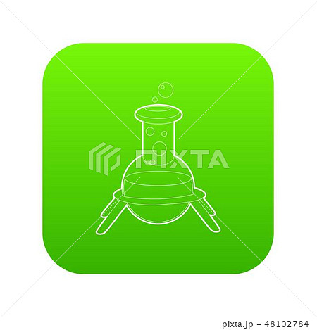 Test flask icon green vector 48102784