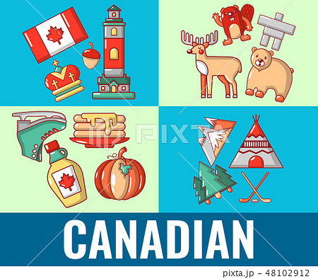 Canadian concept banner, cartoon style 48102912