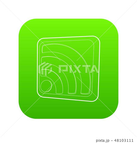 Wireless network sign icon green vector 48103111