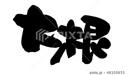 筆文字　大根　食べ物　イラスト 48103653