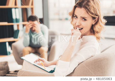 Professional psychoanalyst feeling thoughtful 48105063