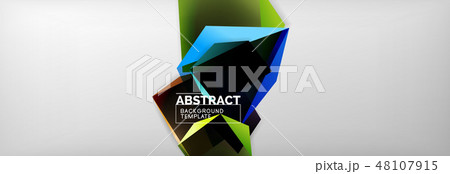 Dark color geometric abstract background, 3d shapes Dark color geometric abstract background, 3d shapes 48107915