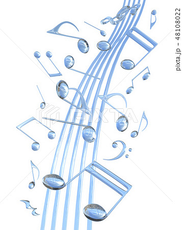 Cg 3d イラスト デザイン 立体 マーク 音符 音楽 サウンド 背景透明 飾り ガラス 切り抜きのイラスト素材
