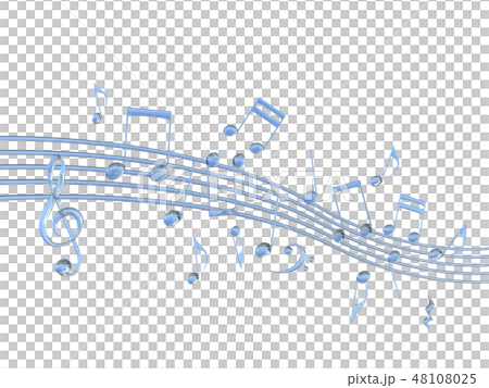 Cg 3d イラスト デザイン 立体 マーク 音符 音楽 サウンド 背景透明 飾り ガラス 切り抜きのイラスト素材