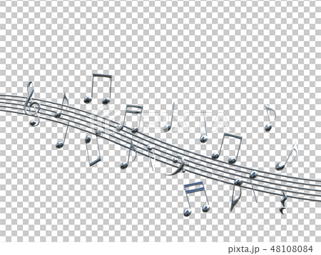Cg 3d イラスト デザイン 立体 マーク 音符 音楽 サウンド 背景透明 飾り メタル 切り抜きのイラスト素材