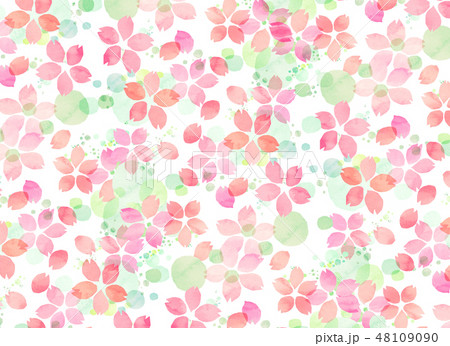 桜　水彩風　テクスチャー 48109090