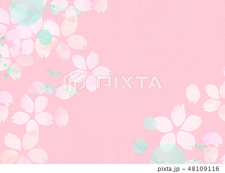 桜　水彩風　テクスチャー 48109116