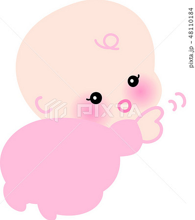 赤ちゃん はいはい かわいい ピンクのイラスト素材
