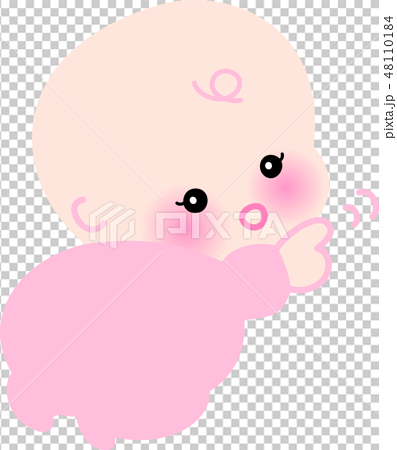 赤ちゃん はいはい かわいい ピンクのイラスト素材