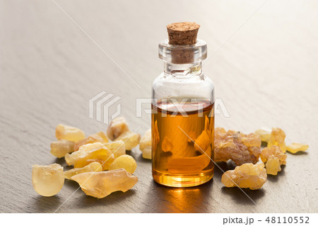 A bottle of frankincense essential oil 48110552