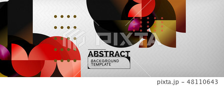 Circle vector abstract geometric background, color round shapes composition on grey 48110643