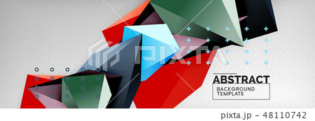 3d polygonal shape geometric background, triangular modern abstract composition 48110742