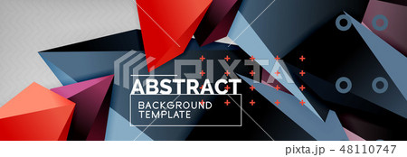 3d polygonal shape geometric background, triangular modern abstract composition 48110747