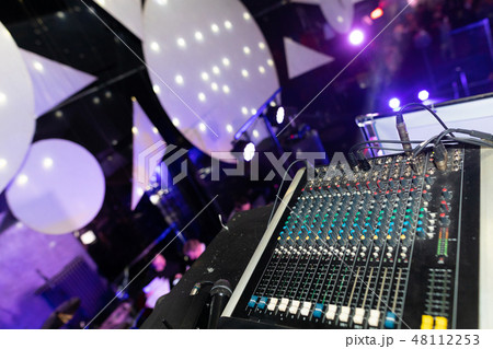 close-up equipment at the disco in the club close-up equipment at the disco in the club 48112253