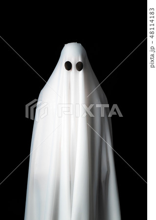 Someone covered with white cloth  48114183
