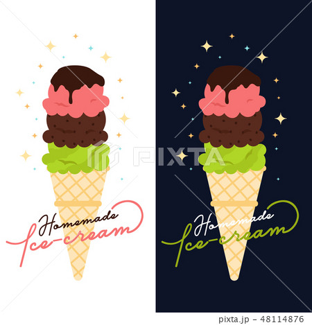 Summer sweet ice-cream dessert banner template 48114876