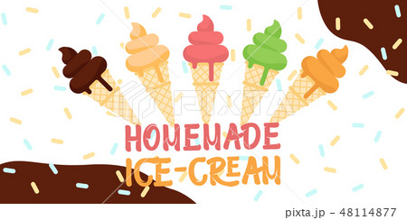 Summer sweet ice-cream dessert banner template 48114877