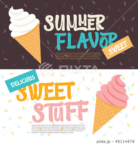 Summer sweet ice-cream dessert banner template 48114878