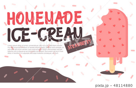 Summer sweet ice-cream dessert banner template 48114880