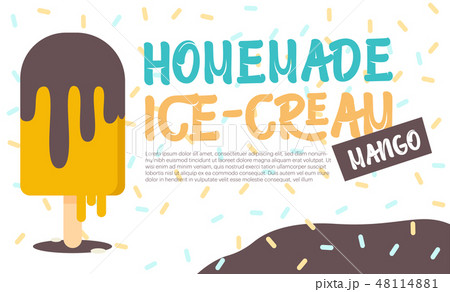 Summer sweet ice-cream dessert banner template 48114881