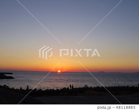 双海 夕日（愛媛県伊予市） 48118865