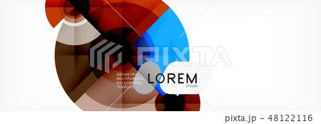 Minimal geometric circles and triangles abstract background, techno modern design, poster template 48122116